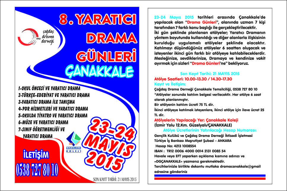 8. Drama Günleri-Çanakkale 23-24 Mayıs’ta!